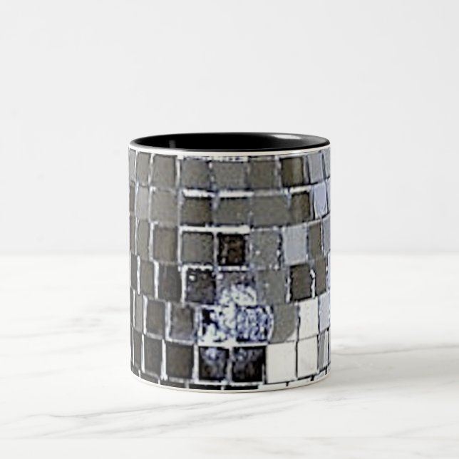 Caneca De Café Em Dois Tons Silver Disco Ball (Centro)