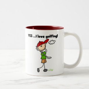 Caneca De Café Em Dois Tons SIM Eu Amo Jogar Golfe