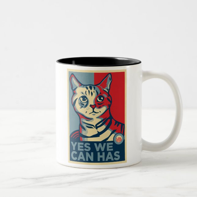 Caneca De Café Em Dois Tons Sim nós podemos temos (Direita)
