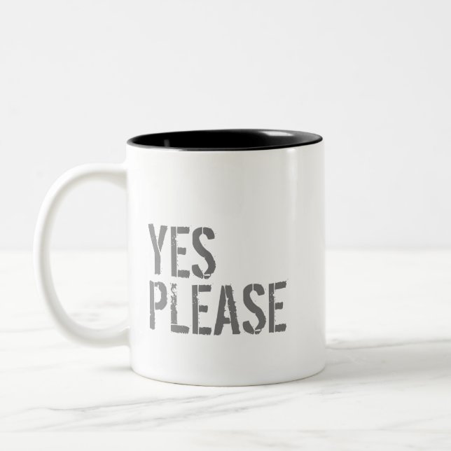 CANECA DE CAFÉ EM DOIS TONS SIM, POR FAVOR - (Esquerda)