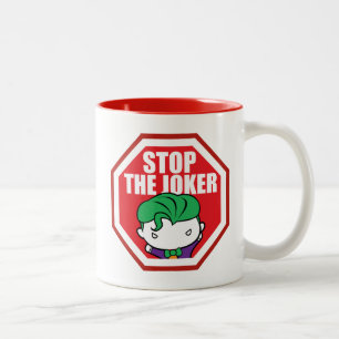 Caneca De Café Em Dois Tons Símbolo Chibi "Stop The Joker"