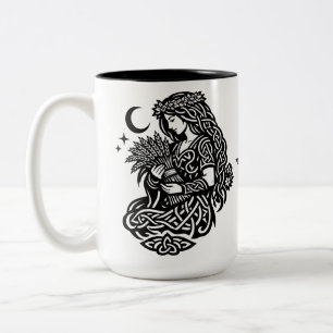 Caneca De Café Em Dois Tons Símbolo da Donzela de Virgem — Tatuagem do Zodíaco
