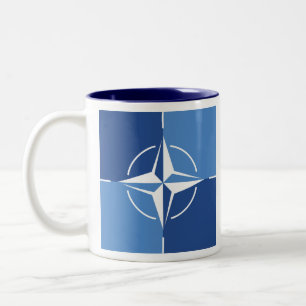 Caneca De Café Em Dois Tons Símbolo de bandeira da NATO ONAT Organização do