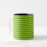 Caneca De Café Em Dois Tons Símbolo de bandeira mauritana strips símbolo de pa<br><div class="desc">Símbolo de bandeira mauritana estende-se por país símbolo verde-amarelo</div>