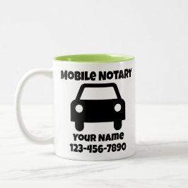 Caneca De Café Em Dois Tons Símbolo de carro de notário público móvel personal