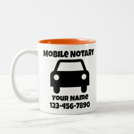 Caneca De Café Em Dois Tons Símbolo de Carro Público Notário Móvel Personaliza