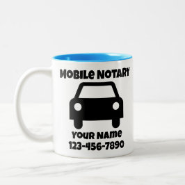 Caneca De Café Em Dois Tons Símbolo de Carro Público Notário Móvel Personaliza