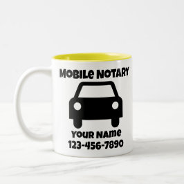 Caneca De Café Em Dois Tons Símbolo de Carro Público Notário Móvel Personaliza