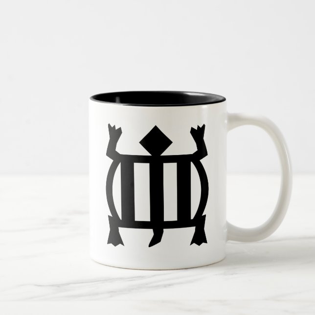Caneca De Café Em Dois Tons Símbolo de Denkyem | para a adaptação e a (Direita)