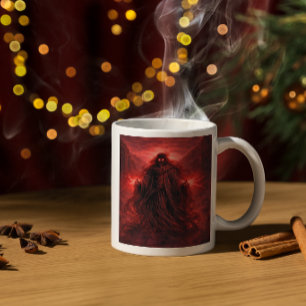 Caneca De Café Em Dois Tons Símbolo do Deus Sombrio Fantasia Gótica