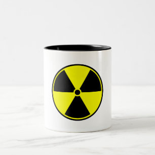 Caneca De Café Em Dois Tons Símbolo do material radioactivo