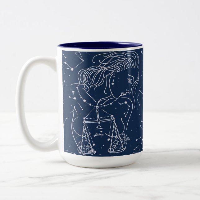 Caneca De Café Em Dois Tons Símbolo liar zodiaco (Esquerda)