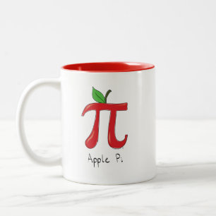 Caneca De Café Em Dois Tons Símbolo Pi Professor de Matemática Apple Cute Engr