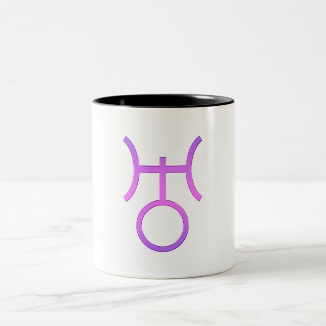 Caneca De Café Em Dois Tons Símbolo Planetário Urano Astrologia Símbolo Zodiac (Centro)