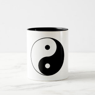 Caneca De Café Em Dois Tons Símbolo Yin e Yang (Taoist Taijitu Chinês)