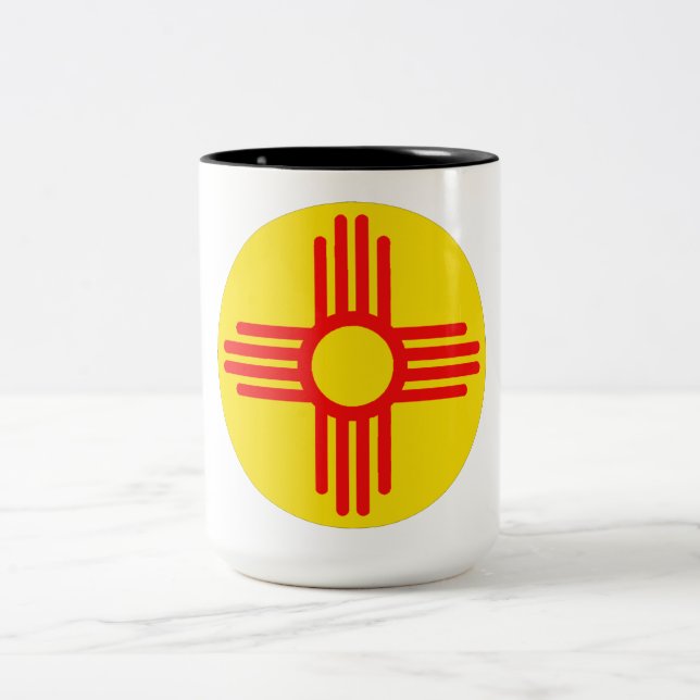 Caneca De Café Em Dois Tons Símbolo Zia Sun do Novo México (Centro)