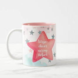 Caneca De Café Em Dois Tons Símbolo Zodiac de Virgo Personalizado Bonito para 