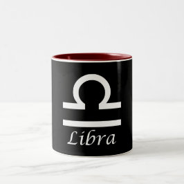 Caneca De Café Em Dois Tons Símbolo Zodiac "Libra"