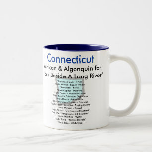 Caneca De Café Em Dois Tons Símbolos & mapa de Connecticut