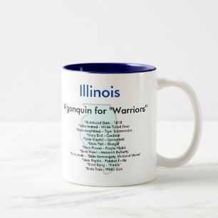 Caneca De Café Em Dois Tons Símbolos & mapa de Illinois