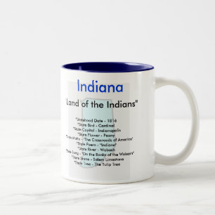 Caneca De Café Em Dois Tons Símbolos & mapa de Indiana