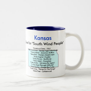 Caneca De Café Em Dois Tons Símbolos & mapa de Kansas