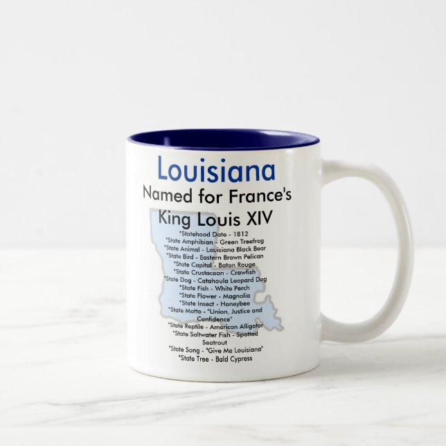 Caneca De Café Em Dois Tons Símbolos & mapa de Louisiana (Direita)