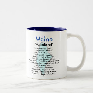 Caneca De Café Em Dois Tons Símbolos & mapa de Maine