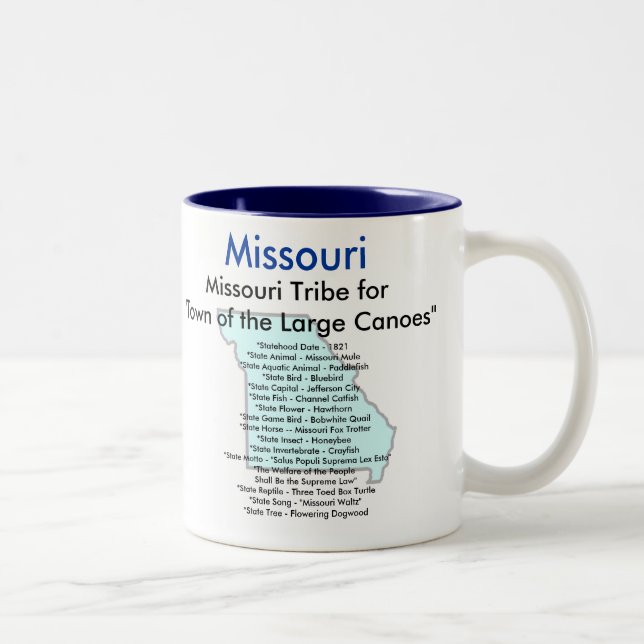 Caneca De Café Em Dois Tons Símbolos & mapa de Missouri (Direita)