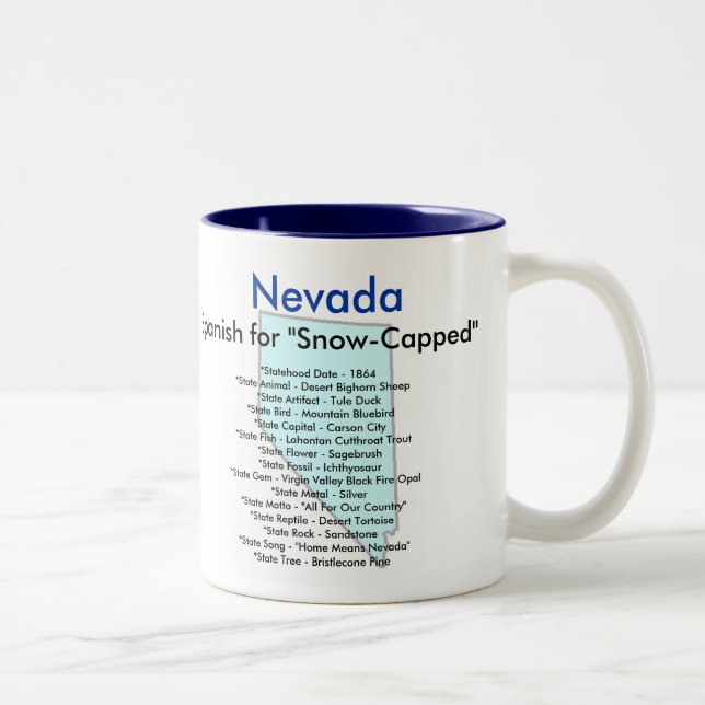 Caneca De Café Em Dois Tons Símbolos & mapa de Nevada (Direita)