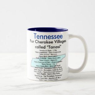 Caneca De Café Em Dois Tons Símbolos & mapa de Tennessee