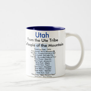 Caneca De Café Em Dois Tons Símbolos & mapa de Utá