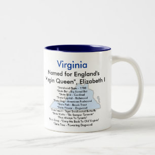 Caneca De Café Em Dois Tons Símbolos & mapa de Virgínia