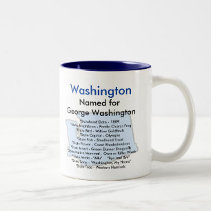 Caneca De Café Em Dois Tons Símbolos & mapa de Washington