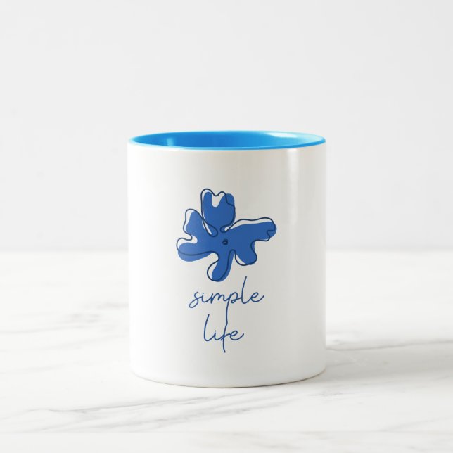 Caneca De Café Em Dois Tons Simple Life Minimalism (Centro)