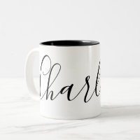 Simples, Branco e Preto - Nome Personalizado Charl