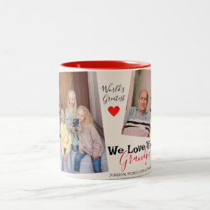 Caneca De Café Em Dois Tons simples Dia de os pais feliz, vovô, foto dois