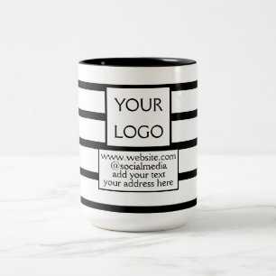 Caneca De Café Em Dois Tons simples e mínimo adicione seu logotipo/design aqui