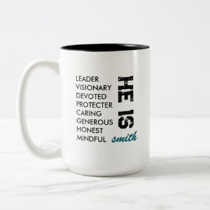 CANECA DE CAFÉ EM DOIS TONS SIMPLES ELEGANTES PERSONALIZADOS MELHOR PAI E MARI