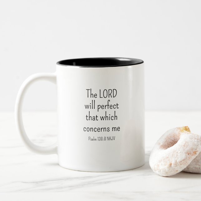Caneca De Café Em Dois Tons Simples fé em Deus Preto e Branco (Com Donut)