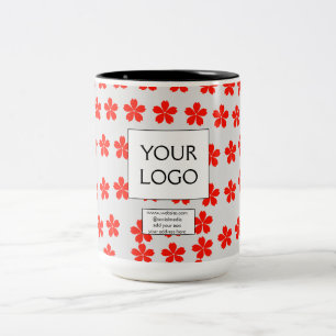 Caneca De Café Em Dois Tons simples minimal adicione seu logotipo/design aqui