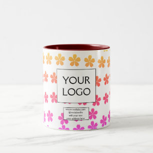Caneca De Café Em Dois Tons simples minimal adicione seu logotipo/design aqui