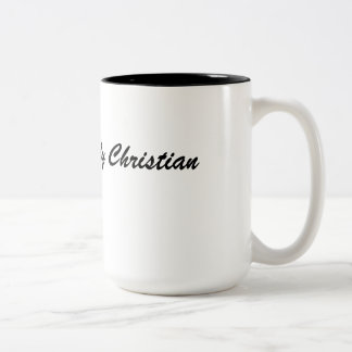 Caneca De Café Em Dois Tons Simplesmente cristão