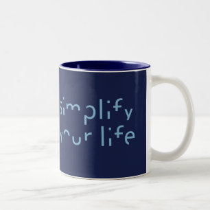 Caneca De Café Em Dois Tons "Simplifique a sua vida" imagens de cores personal