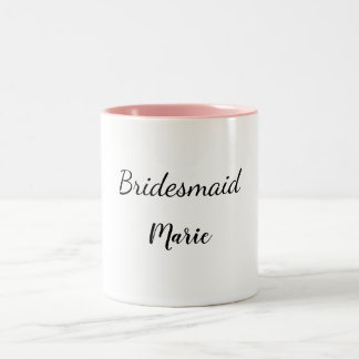 Caneca De Café Em Dois Tons SIMPLLE MINIMAL adicione seu nome como bridesmaid