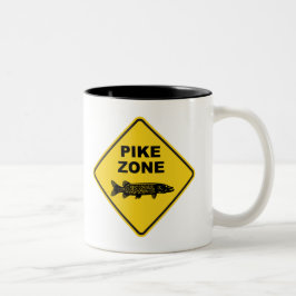 Caneca De Café Em Dois Tons Sinal da Zona de Pesca Pike