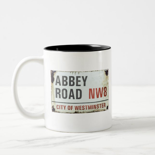 Caneca De Café Em Dois Tons Sinal de Abbey Road (Esquerda)