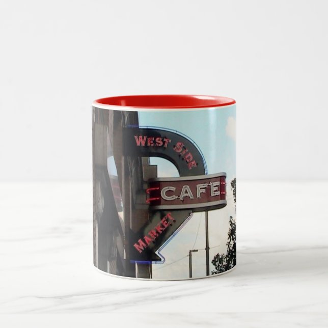 Caneca De Café Em Dois Tons Sinal de Café de Mercado, Cleveland OH Mug (Centro)