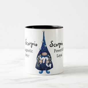 Caneca De Café Em Dois Tons Sinal de Cute Scorpio Gnome Zodiac