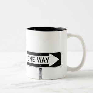 Caneca De Café Em Dois Tons Sinal de mão única